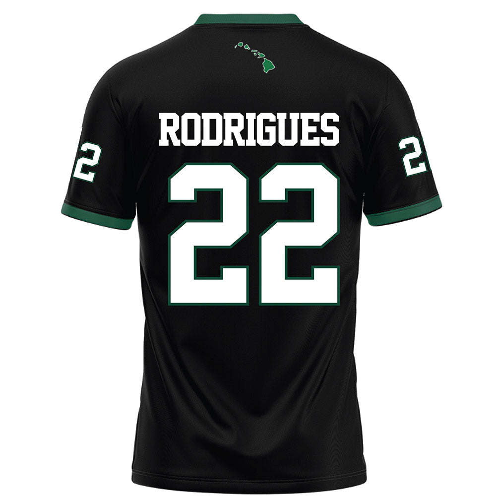Hawaii - NCAA Football : Ezekiel Rodrigues - Black Football Jersey-1