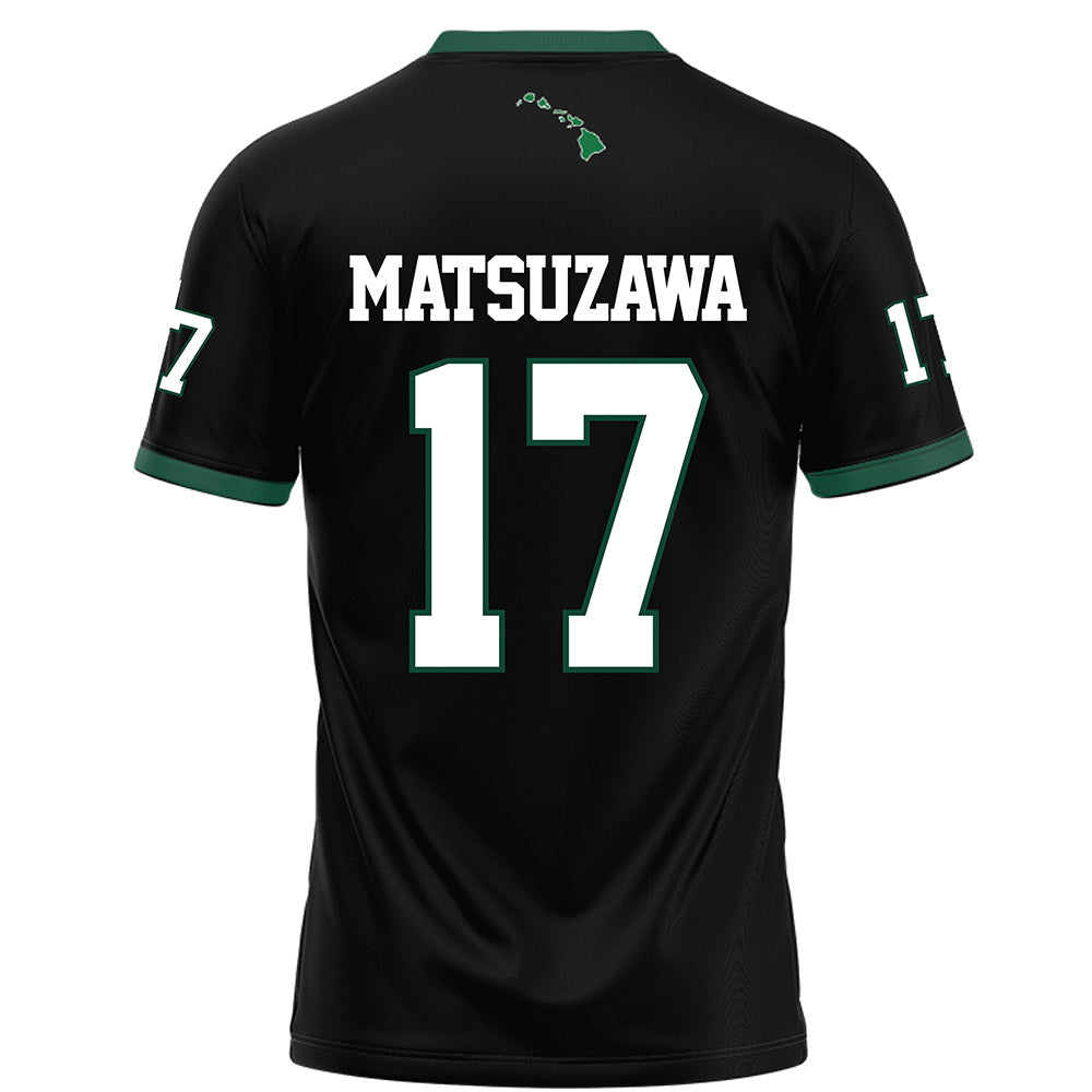 Hawaii - NCAA Football : Kansei Matsuzawa - Black Football Jersey-1