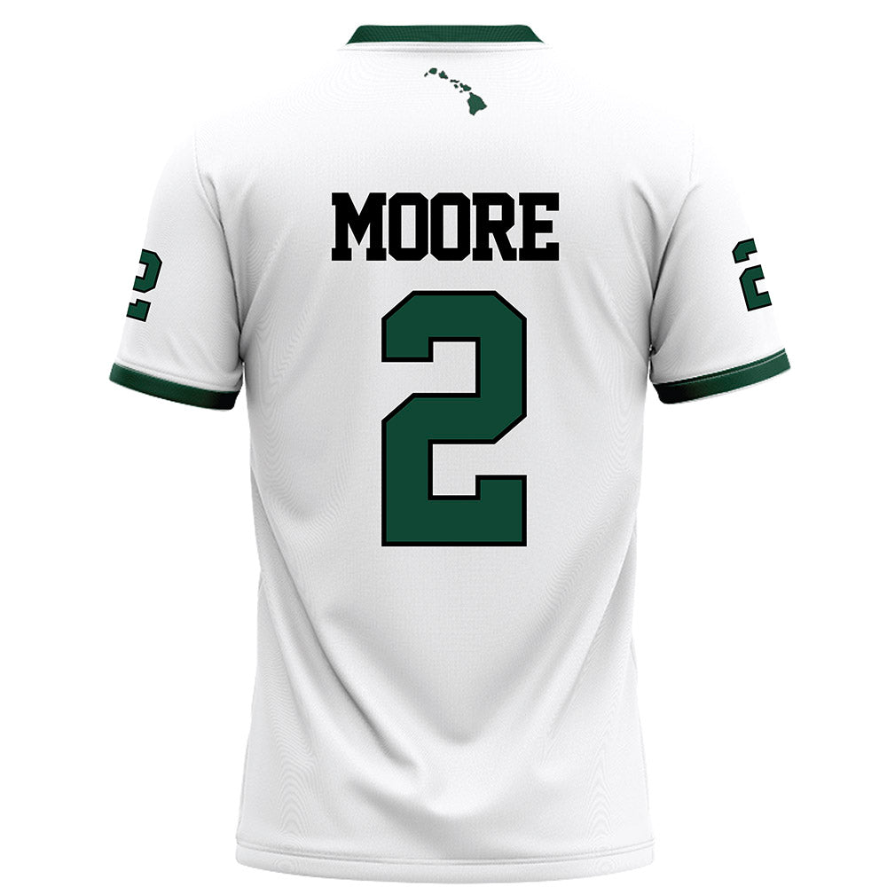Hawaii - NCAA Football : Bronz Moore - White Football Jersey-1
