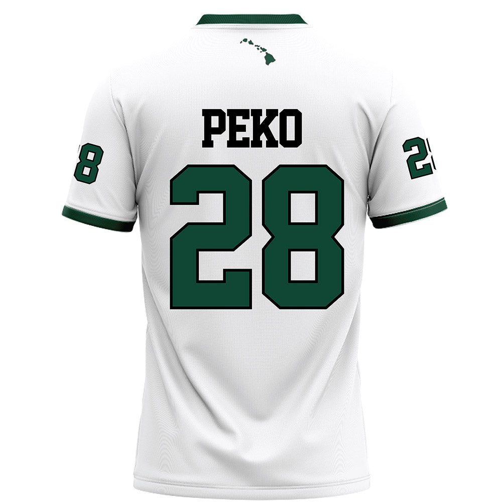 Hawaii - NCAA Football : Vaifanua Peko - White Football Jersey-1