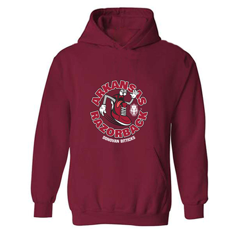 Arkansas - NCAA Men's Track & Field : Donovan Bitticks - Fashion Shersey Hooded Sweatshirt-0