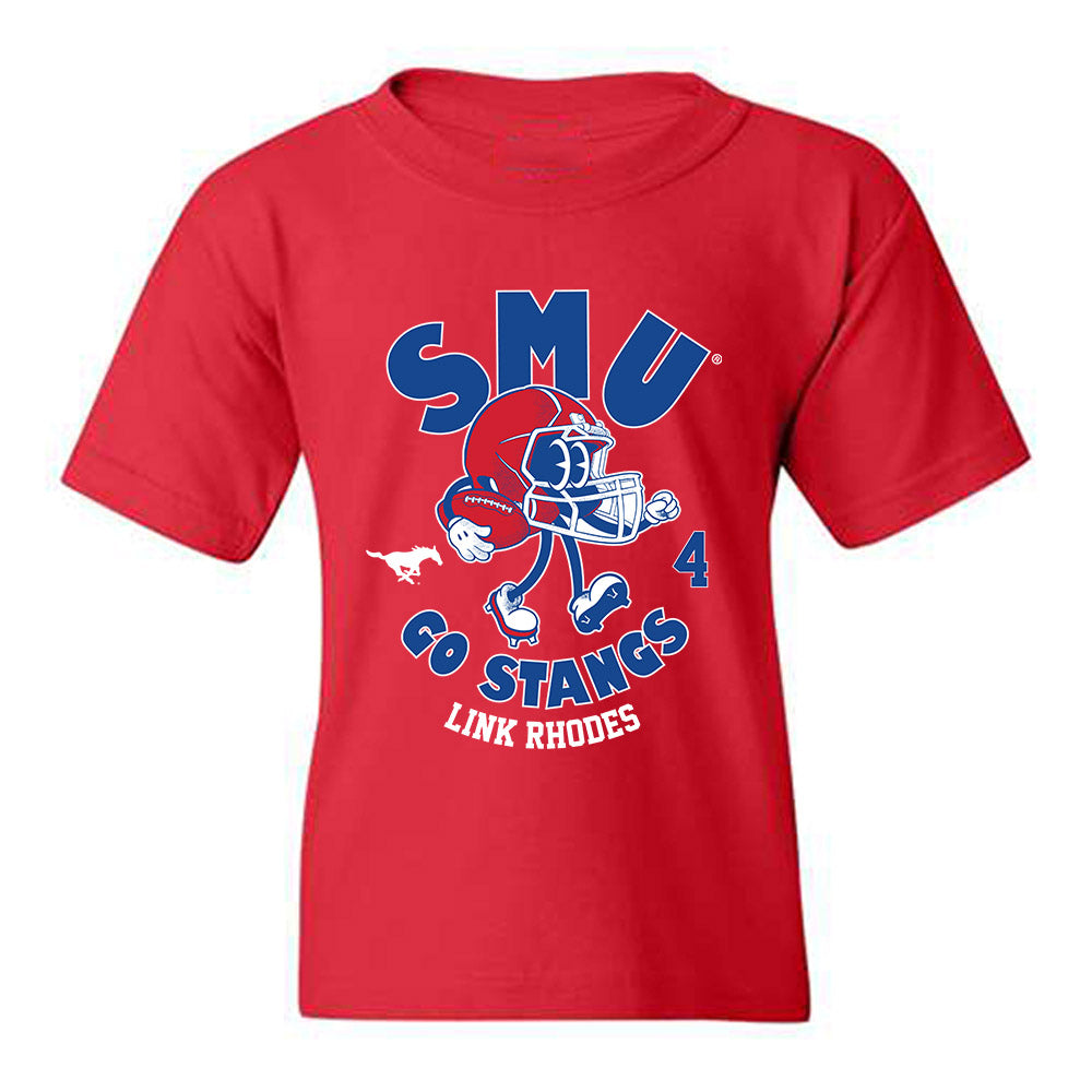 SMU - NCAA Football : Link Rhodes - Youth T-Shirt-0