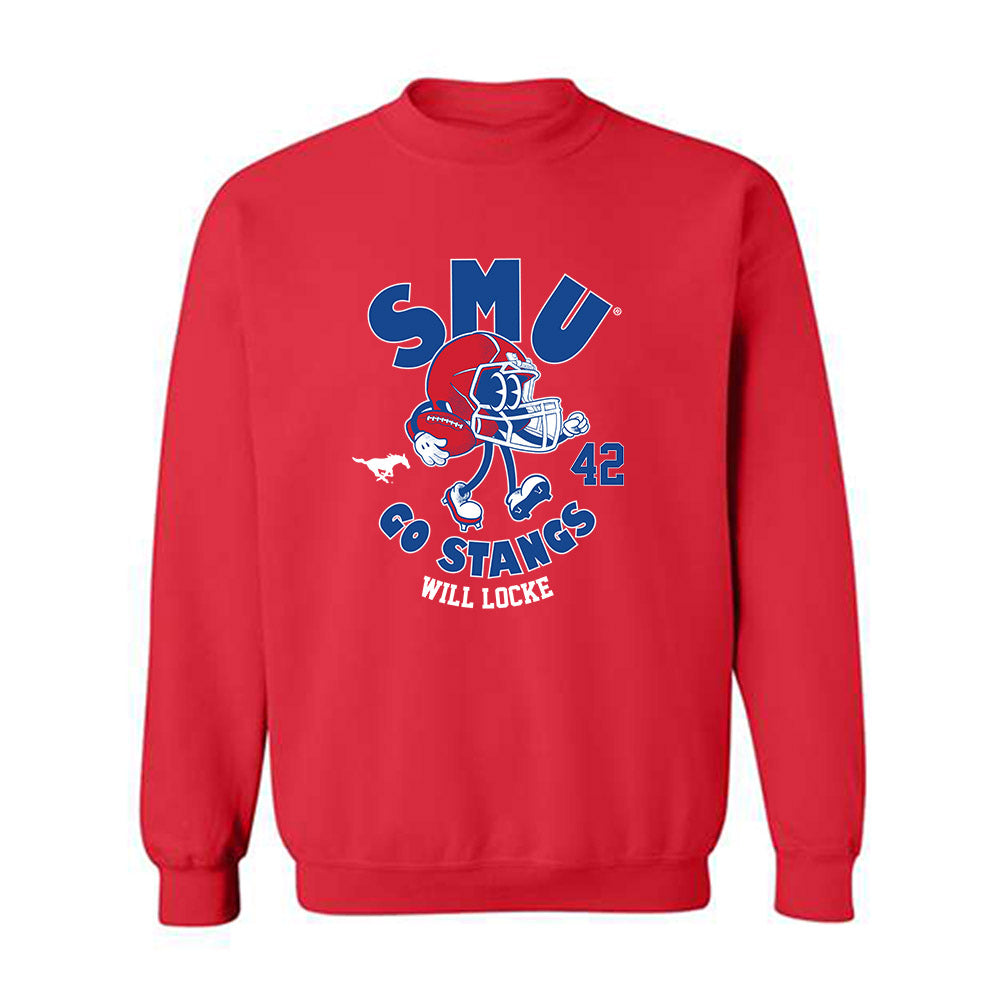 SMU - NCAA Football : Will Locke - Crewneck Sweatshirt-0