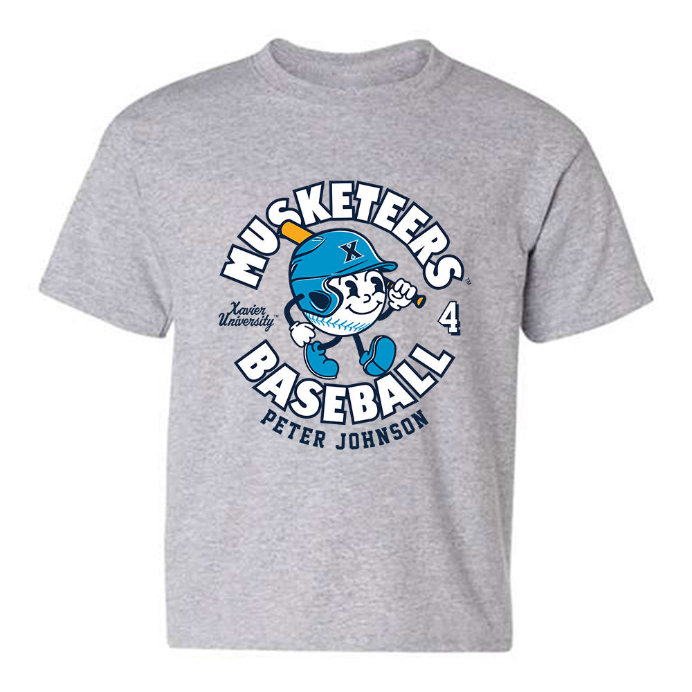 Xavier - NCAA Baseball : Peter Johnson - Fashion Shersey Youth T-Shirt-0