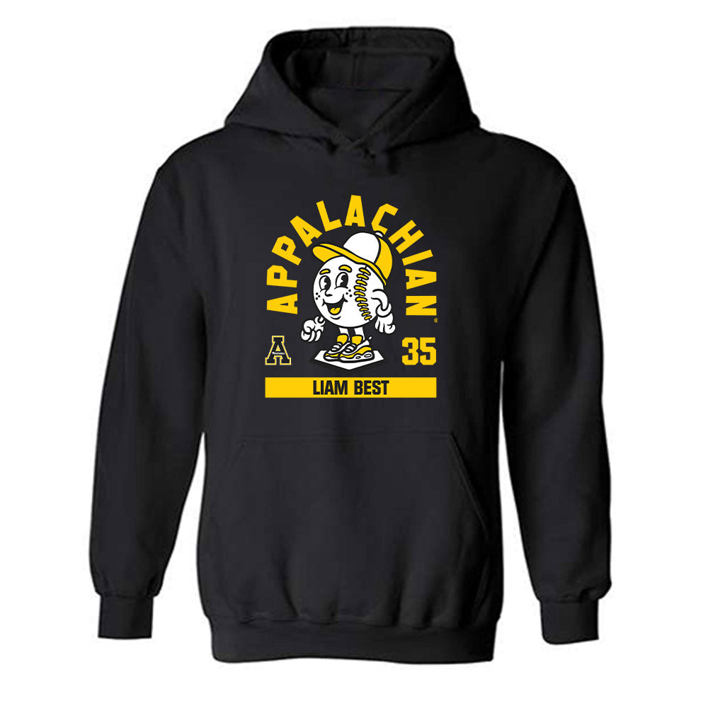 App State - NCAA Baseball : Liam Best - Fashion Shersey Hooded Sweatshirt-0