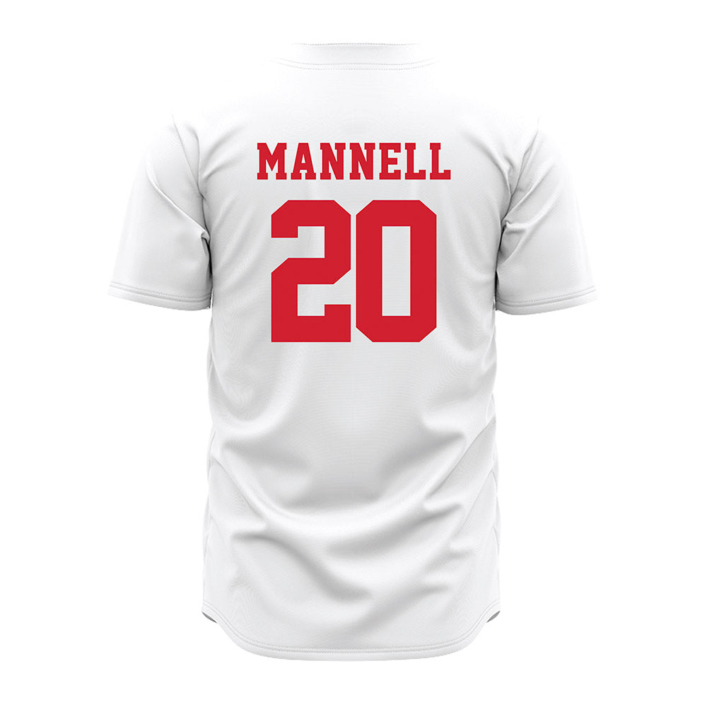 Nebraska - NCAA Baseball : Kevin Mannell - White Jersey-1