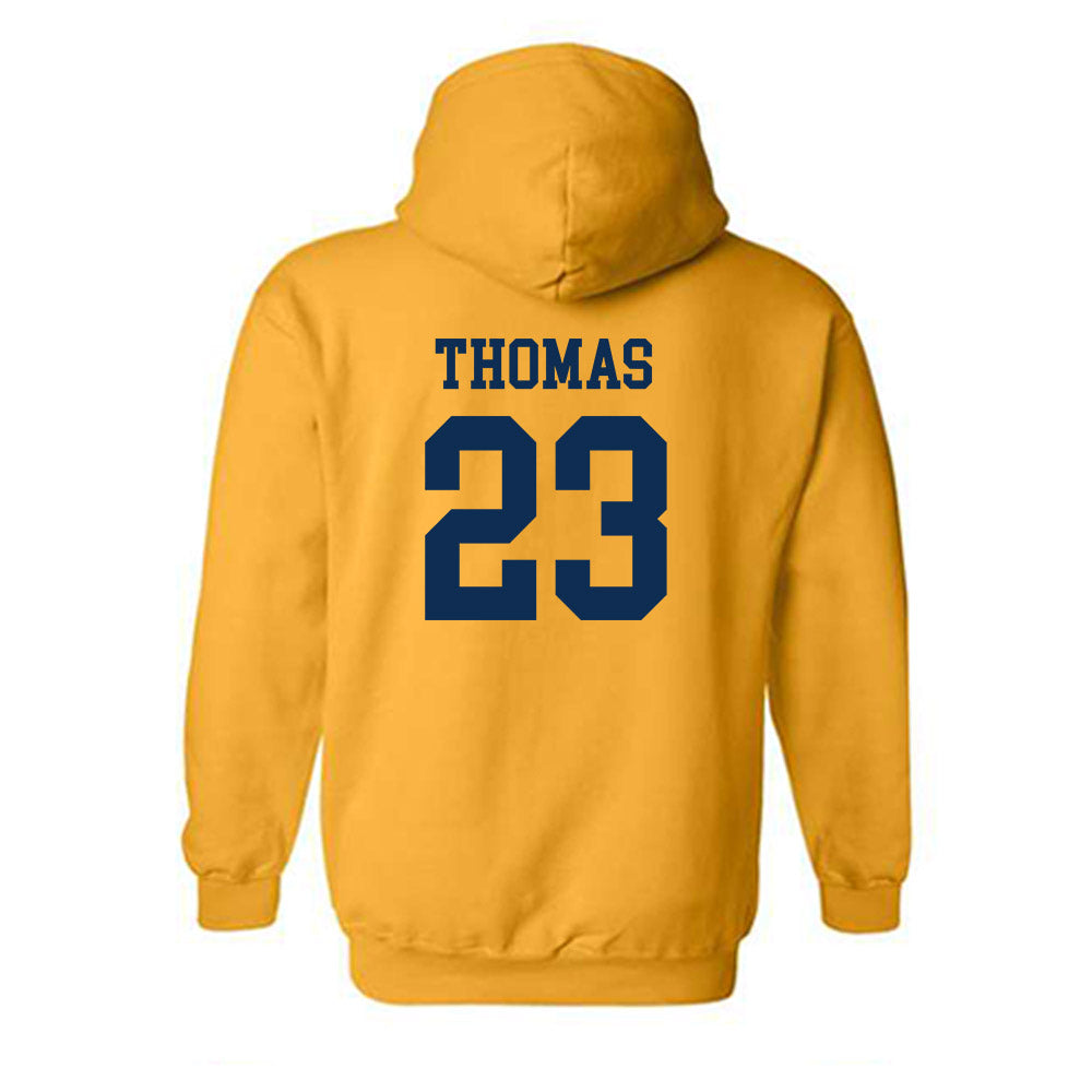 West Virginia - NCAA Women's Basketball : Jordan Thomas - Fashion Shersey Hooded Sweatshirt-1