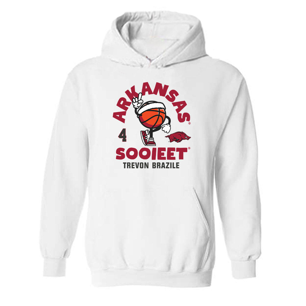 Arkansas - NCAA Men's Basketball : Trevon Brazile - Fashion Shersey Hooded Sweatshirt-0