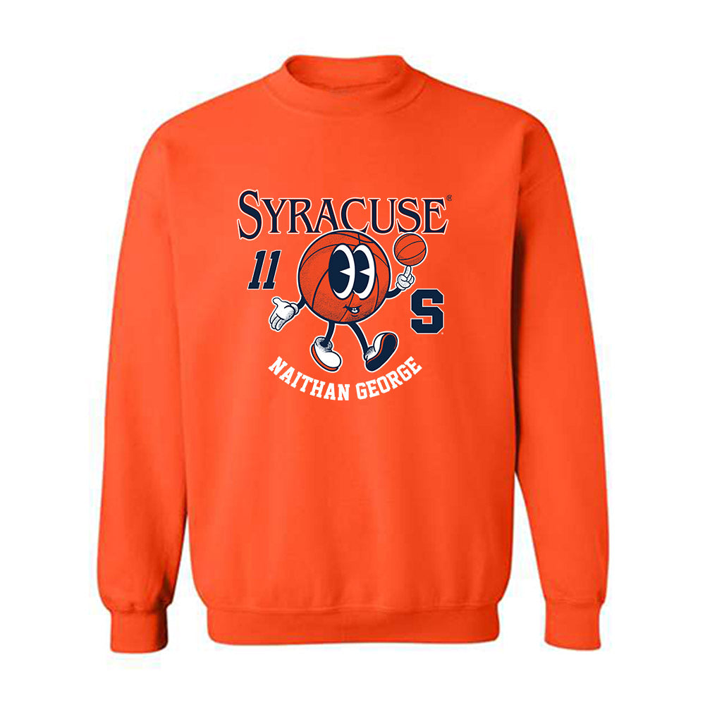 Syracuse - NCAA Men's Basketball : Naithan George - Fashion Shersey Crewneck Sweatshirt-0