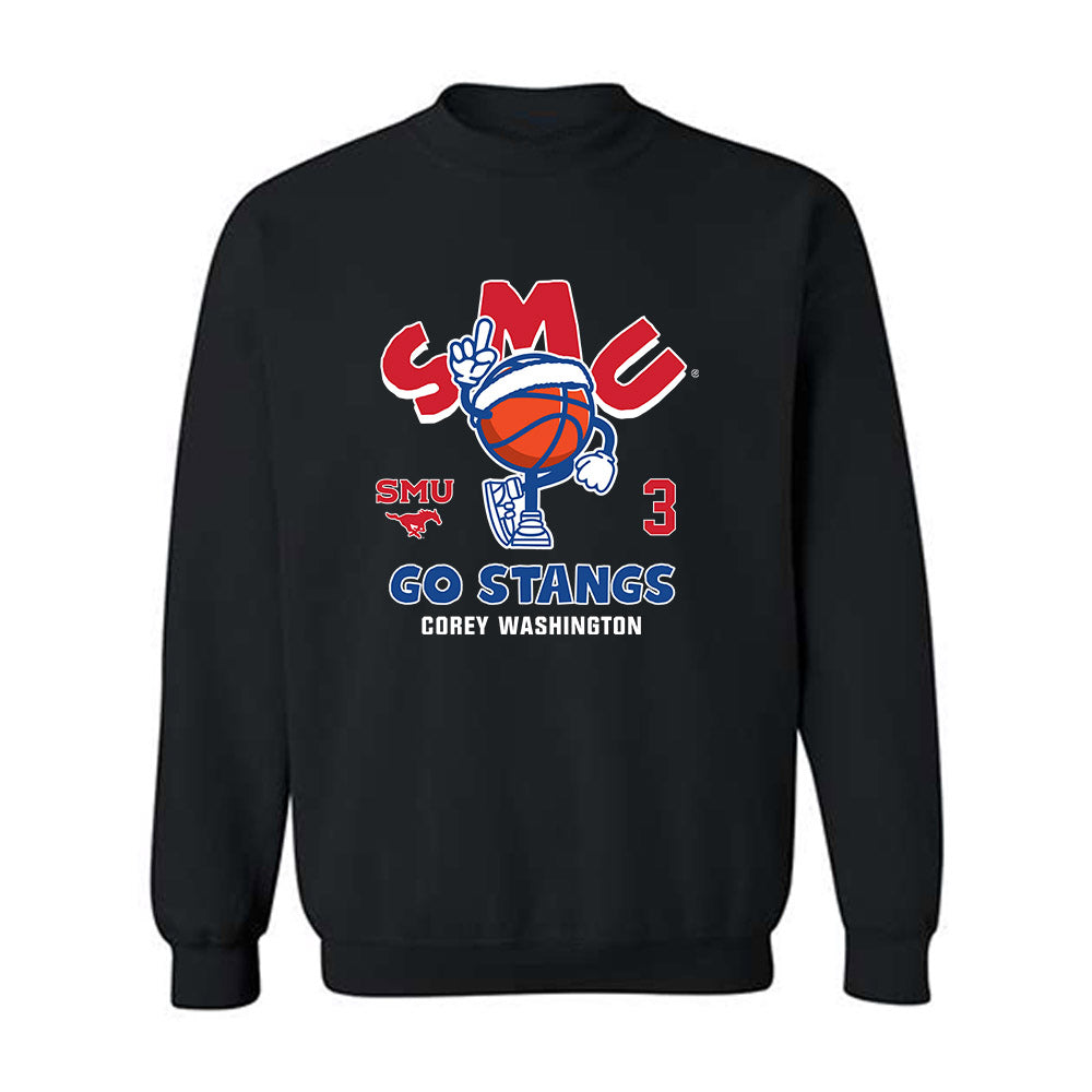 SMU - NCAA Men's Basketball : Corey Washington - Fashion Shersey Crewneck Sweatshirt-0