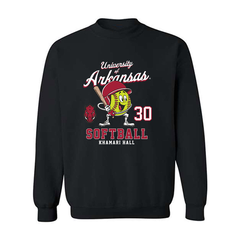 Arkansas - NCAA Softball : Khamari Hall - Fashion Shersey Crewneck Sweatshirt-0