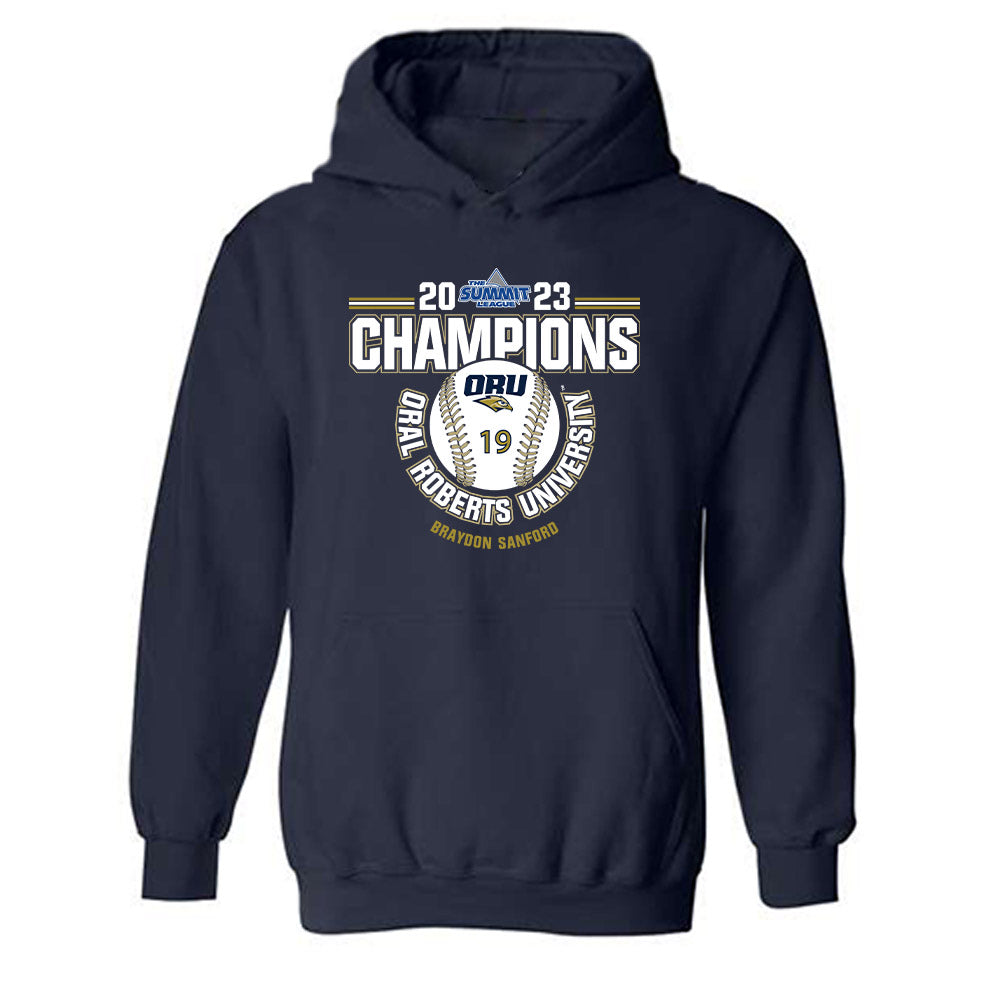 Oral Roberts - NCAA Baseball : Braydon Sanford - Sports Shersey Hooded Sweatshirt-0