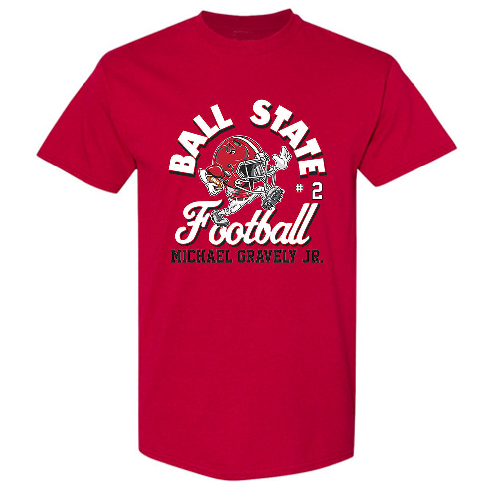 Ball State - NCAA Football : Michael Gravely Jr. - Fashion Shersey T-Shirt-0