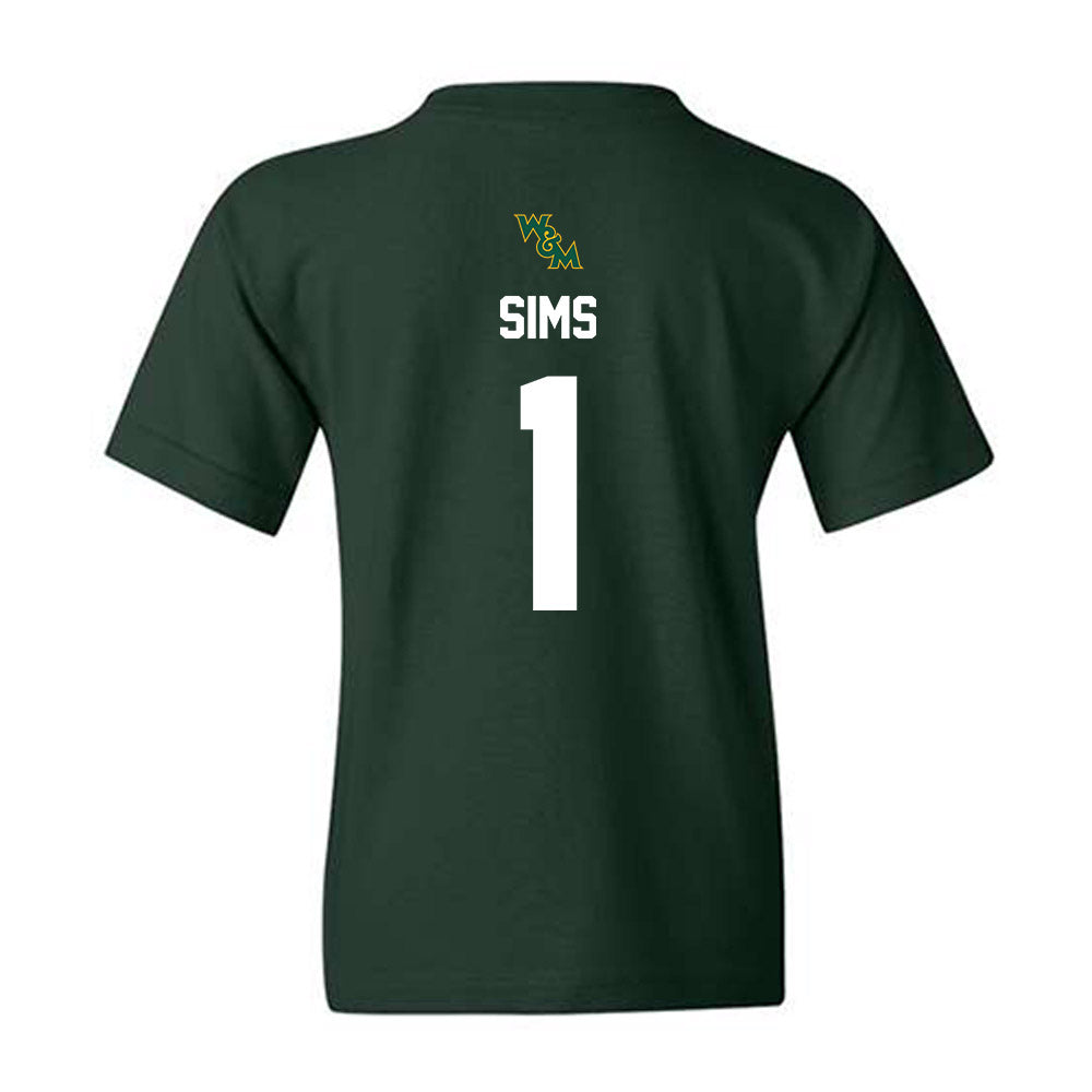 William & Mary - NCAA Football : Tariq Sims - Youth T-Shirt-1