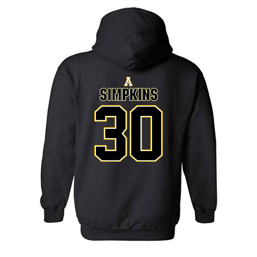 App State - NCAA Football : Gabriel Simpkins - Replica Shersey Hooded Sweatshirt-1