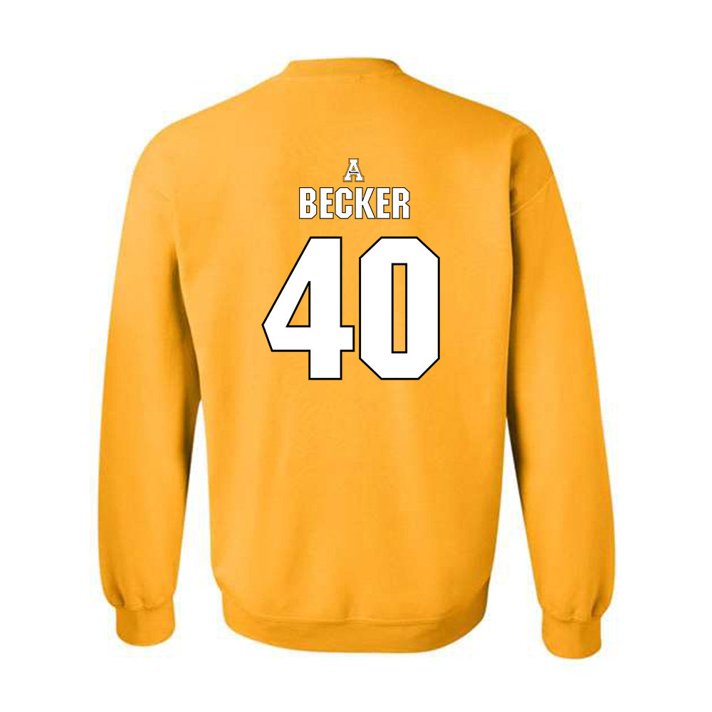 App State - NCAA Football : Cole Becker - Replica Shersey Crewneck Sweatshirt
