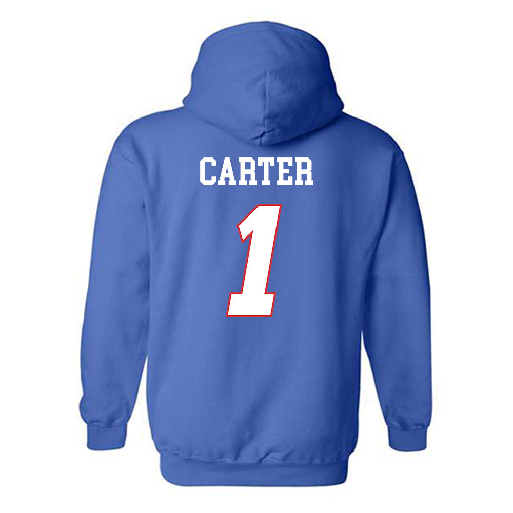 LA Tech - NCAA Women's Volleyball : Sydnee Carter - Replica Shersey Hooded Sweatshirt-1