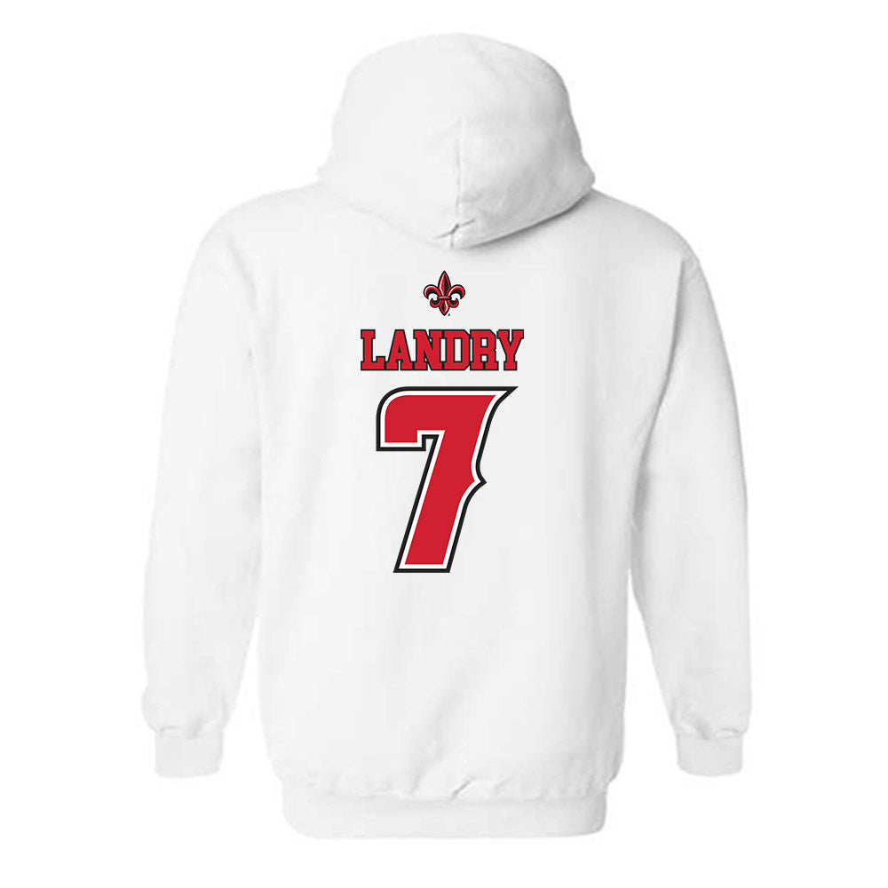 Louisiana - NCAA Men's Basketball : Christian Landry - Replica Shersey Hooded Sweatshirt-1