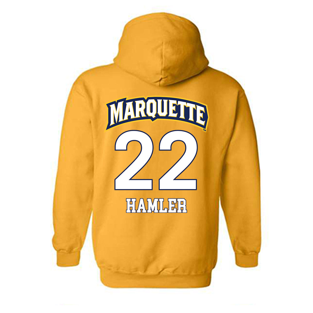 Marquette - NCAA Men's Soccer : Clayton Hamler - Replica Shersey Hooded Sweatshirt-1