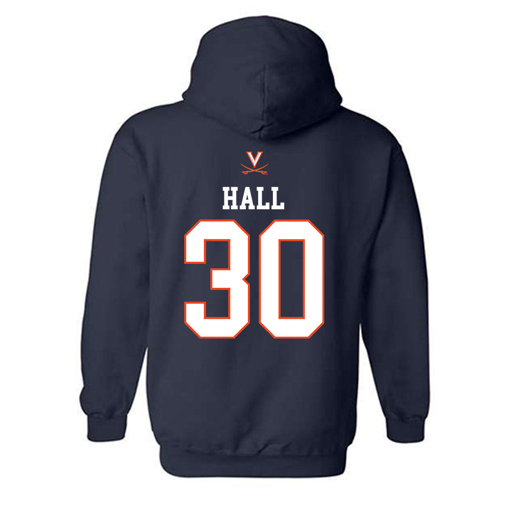 Virginia - NCAA Men's Basketball : Dallin Hall - Replica Shersey Hooded Sweatshirt-1