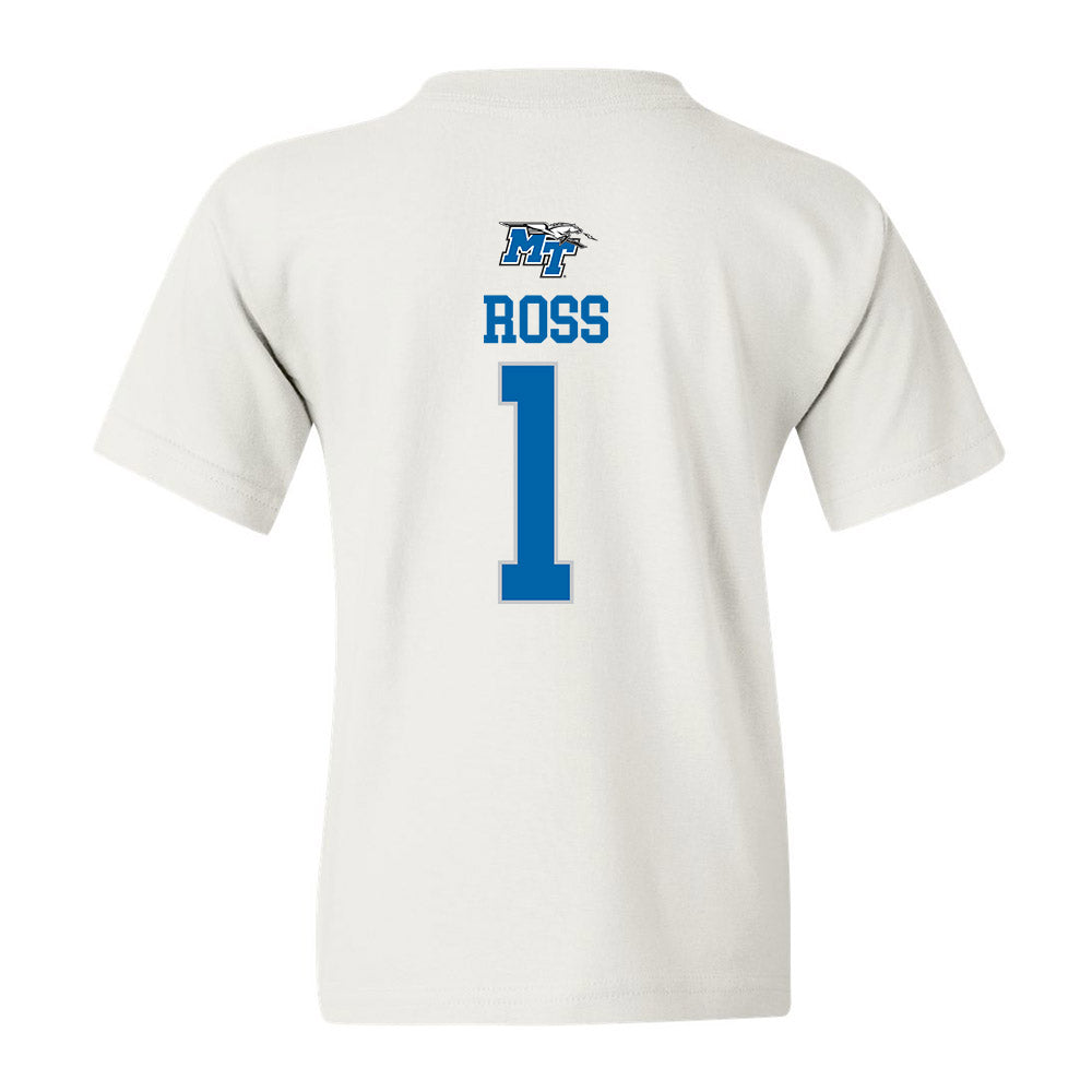 MTSU - NCAA Football : Teldrick Ross - White Replica Shersey Youth T-Shirt