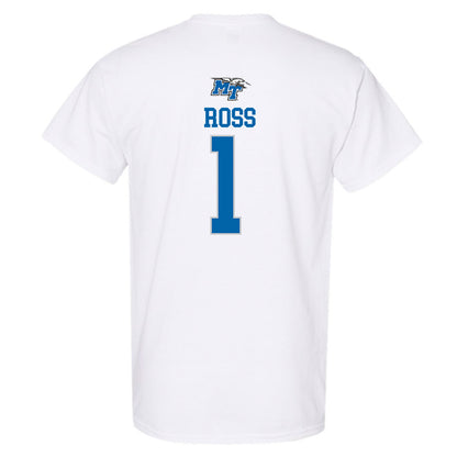 MTSU - NCAA Football : Teldrick Ross - White Replica Shersey Short Sleeve T-Shirt