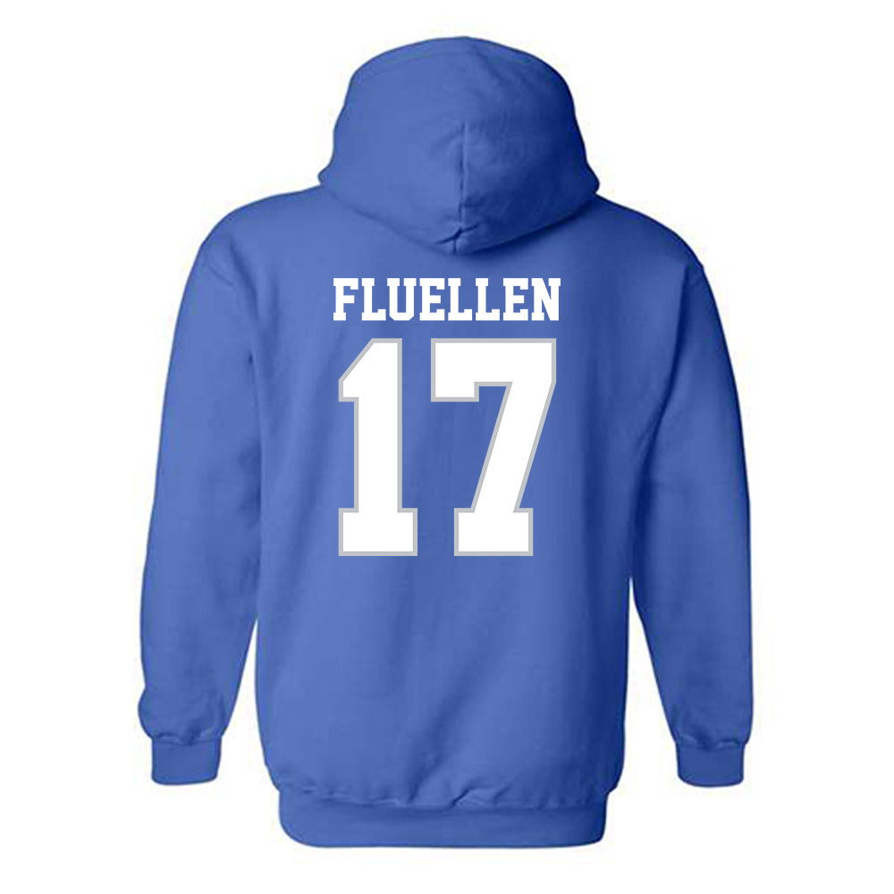 MTSU - NCAA Football : Tra Fluellen - Royal Classic Shersey Hooded Sweatshirt