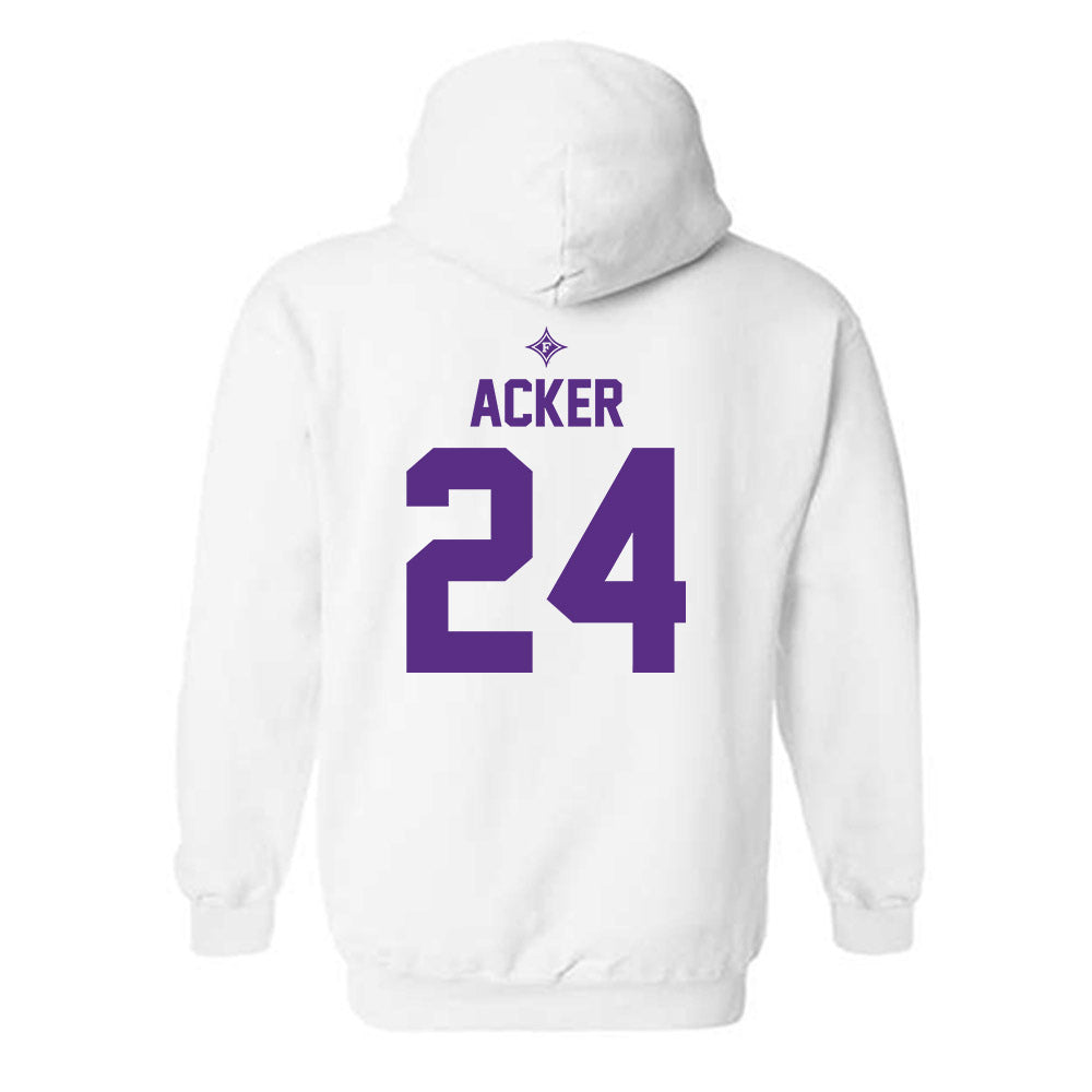 Furman - NCAA Women's Basketball : Jaelyn Acker - White Sport Hooded Sweatshirt