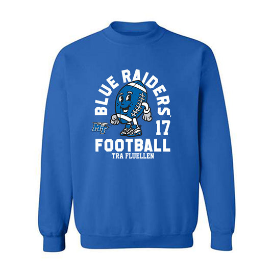 MTSU - NCAA Football : Tra Fluellen - Royal Fashion Shersey Sweatshirt