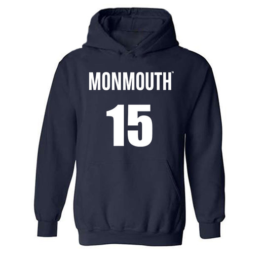 Monmouth - NCAA Men's Basketball : Amaan Sandhu - Replica Shersey Hooded Sweatshirt