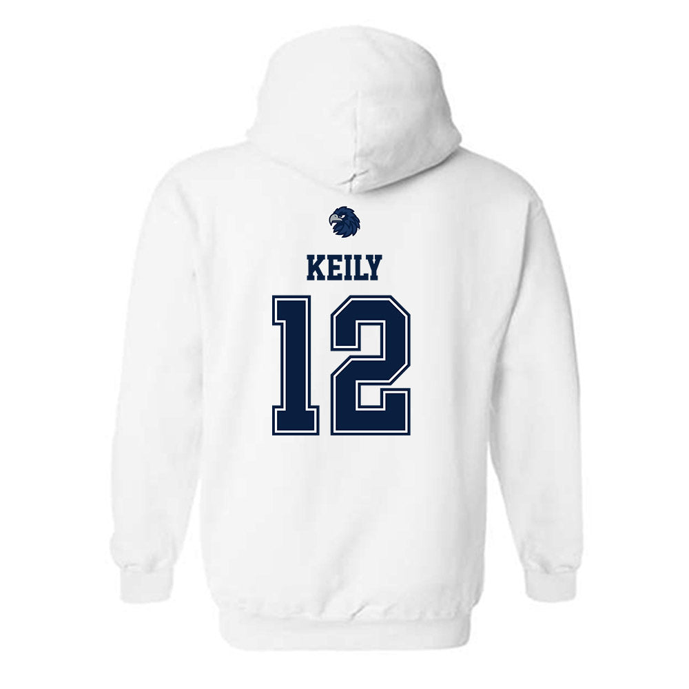 Monmouth - NCAA Women's Soccer : Arianna Keily - White Replica Shersey Hooded Sweatshirt