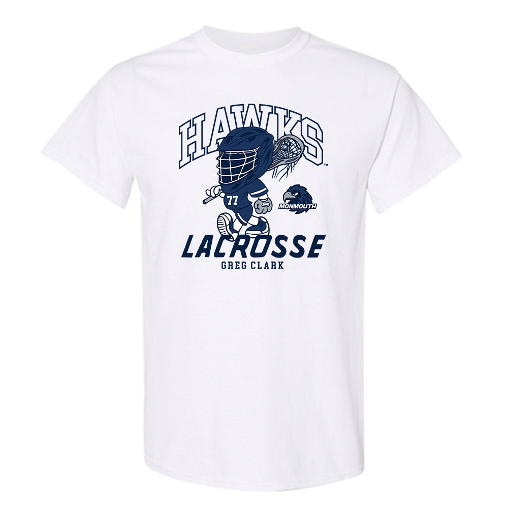 Monmouth - NCAA Men's Lacrosse : Greg Clark - White Fashion Short Sleeve T-Shirt
