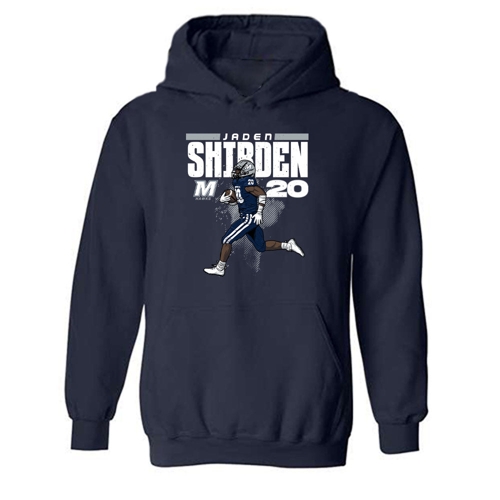 Monmouth - NCAA Football : Jaden Shirden - Caricature Hooded Sweatshirt