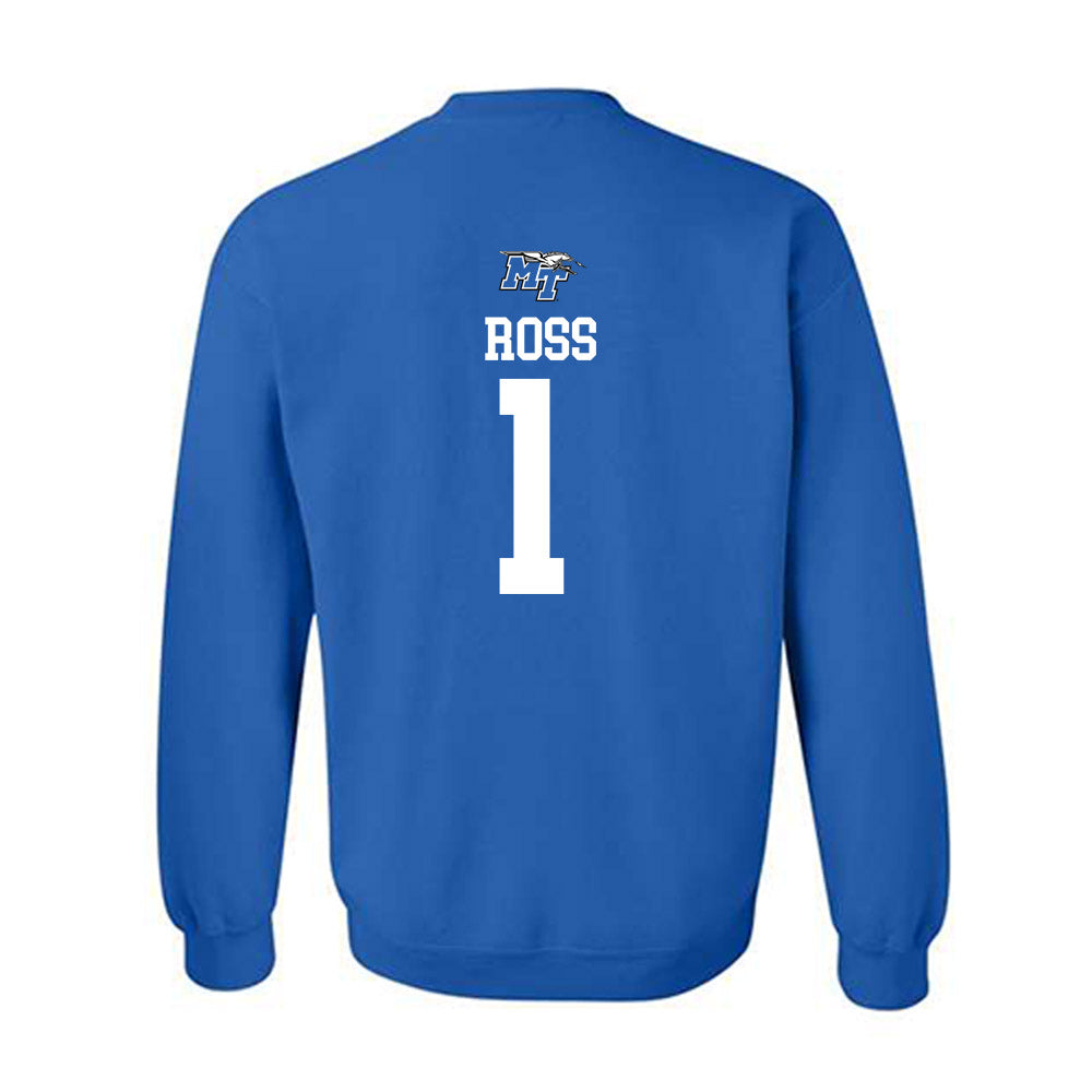 MTSU - NCAA Football : Teldrick Ross - Royal Replica Shersey Sweatshirt