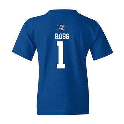 MTSU - NCAA Football : Teldrick Ross - Royal Replica Shersey Youth T-Shirt
