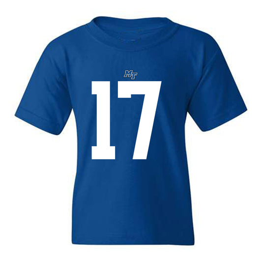 MTSU - NCAA Football : Tra Fluellen - Royal Replica Shersey Youth T-Shirt