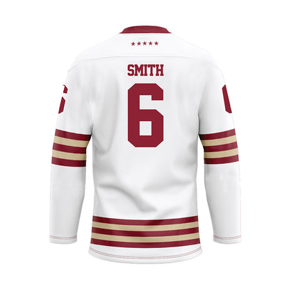 Boston College - NCAA Men's Ice Hockey : Will Smith - White Ice Hockey Jersey Ice Hockey Jersey