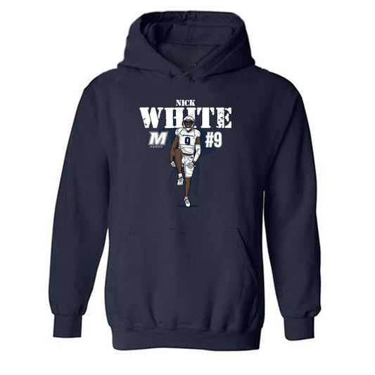 Monmouth - NCAA Football : Nicholas White - Caricature Hooded Sweatshirt
