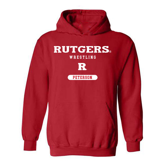 Rutgers - NCAA Wrestling : Dean Peterson - Hooded Sweatshirt Classic Shersey