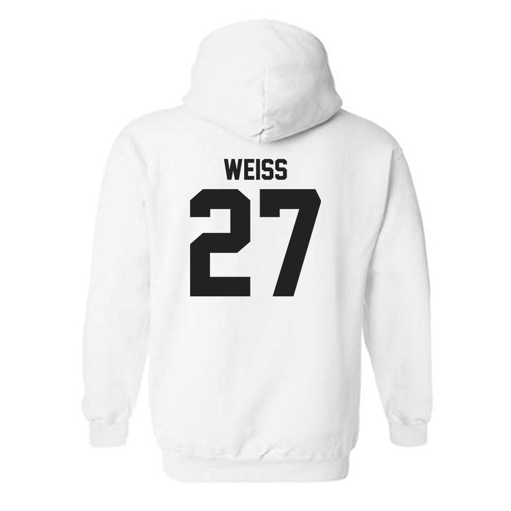 Centre College - NCAA Men's Lacrosse : Griffin Weiss - White Classic Shersey Hooded Sweatshirt