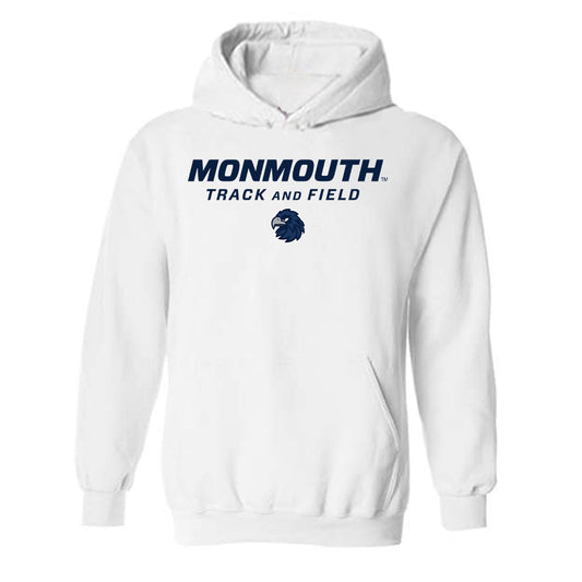Monmouth - NCAA Women's Track & Field : Emma McKee - White Classic Shersey Hooded Sweatshirt