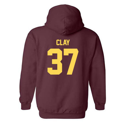 NSU - NCAA Football : Blake Clay - Maroon Replica Shersey Hooded Sweatshirt