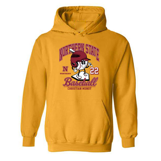 NSU - NCAA Baseball : Christian Mundt - Gold Fashion Hooded Sweatshirt