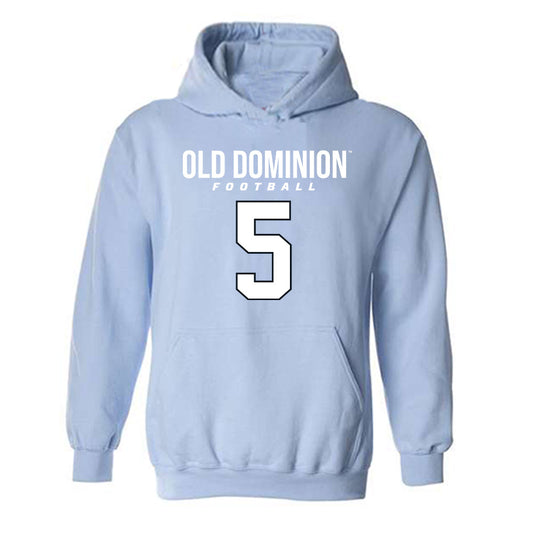 Old Dominion - NCAA Football : Isiah Paige - Light Blue Replica Hooded Sweatshirt