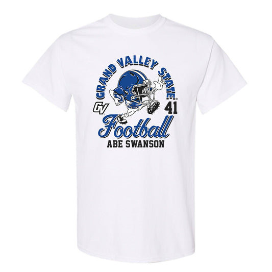 Grand Valley - NCAA Football : Abe Swanson - White Fashion Short Sleeve T-Shirt