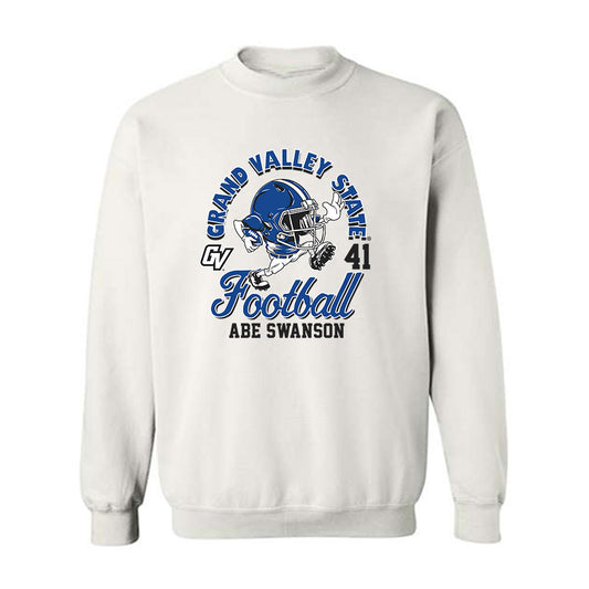 Grand Valley - NCAA Football : Abe Swanson - White Fashion Sweatshirt