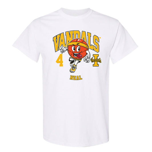 Idaho - NCAA Men's Basketball : EJ Neal - White Fashion Short Sleeve T-Shirt
