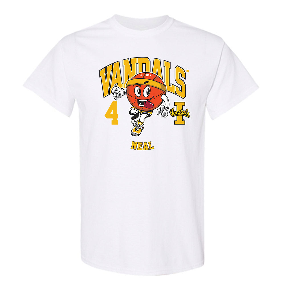 Idaho - NCAA Men's Basketball : EJ Neal - White Fashion Short Sleeve T-Shirt