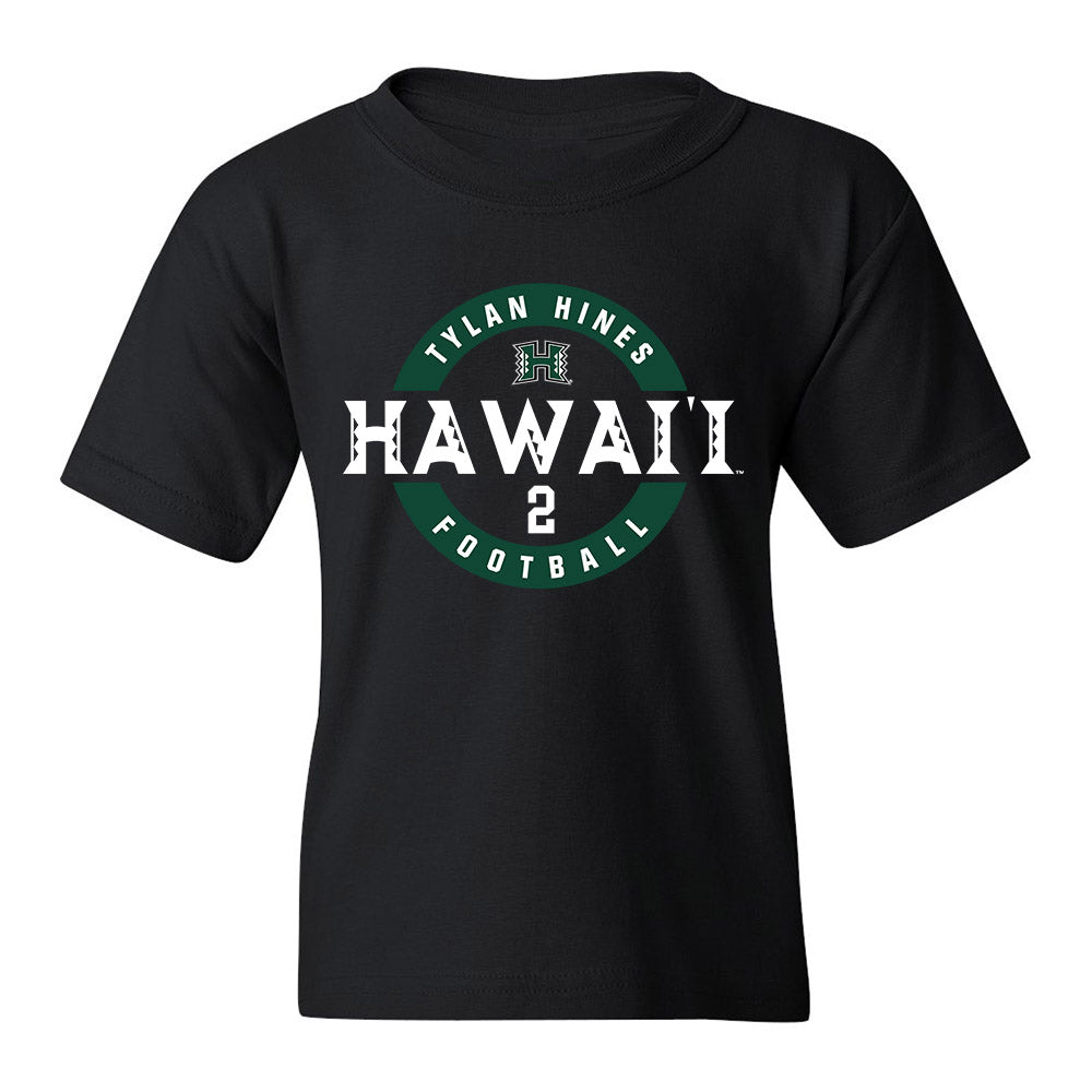 LASublimation Hawaii - NCAA Football : Tylan Hines - Black Jersey FullColor / Youth Large