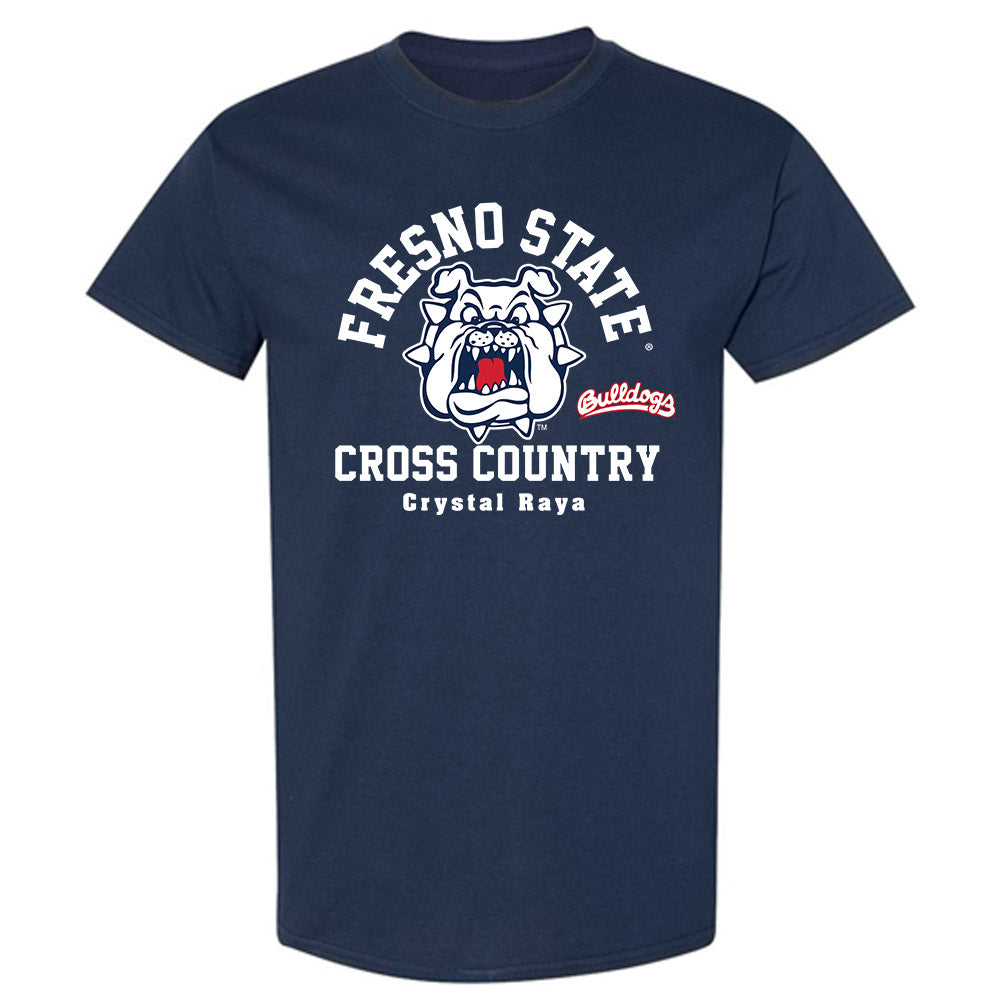Fresno State - NCAA Women's Cross Country : Crystal Raya - Navy Classic Short Sleeve T-Shirt